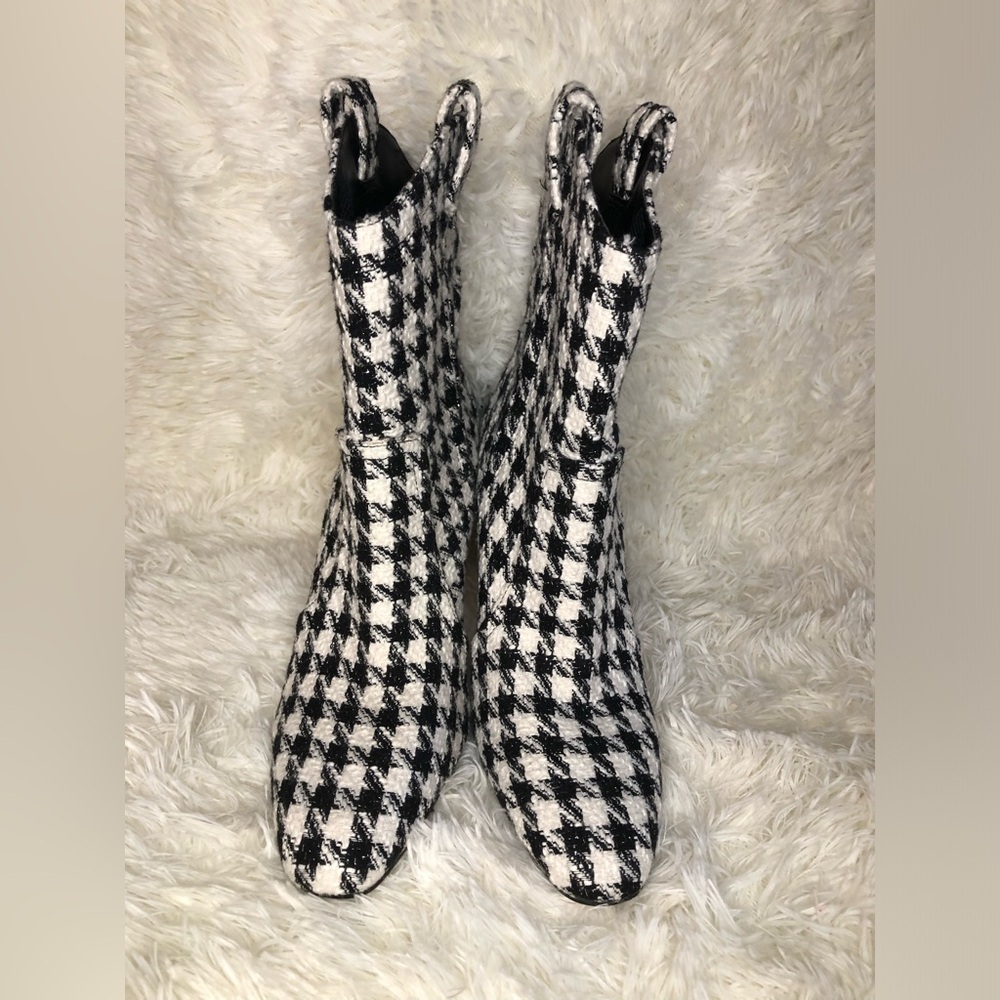 Black and White Houndstooth Women's Boots size 8.5 - Picture 10 of 16